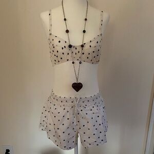 Polka Dot Two-Piece Set bralette and shorts size medium